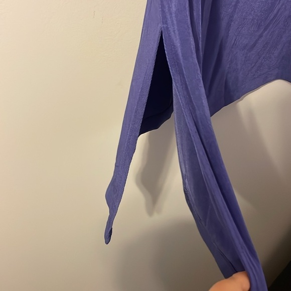 Chico’s Travelers Collection Slinky Purple Asymmetrical Tunic Top size 2 (L/12) - Picture 7 of 15